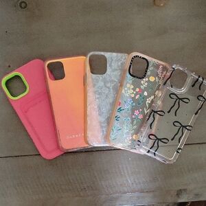 iPhone 12 Case Set - Pink, Orange, White, Floral, Bow Designs